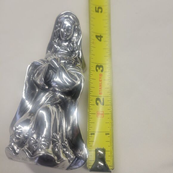 9 Piece antique Silver nativity with wood Creche Christmas  in Original Open Box - Picture 10 of 15